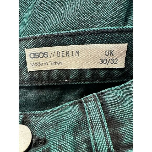 ASOS women’s green black denim jeans size 9/10. #42-1055 - Picture 3 of 5